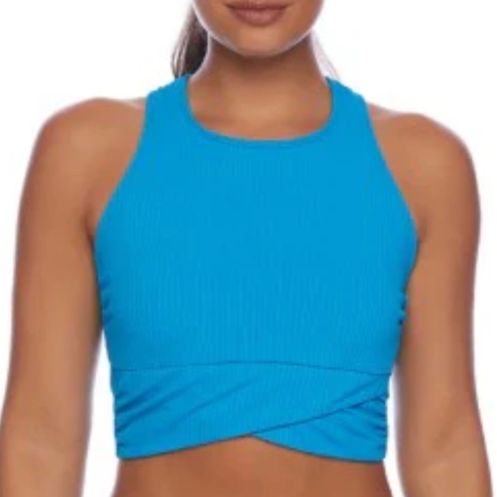 Next Blue In The Groove Static High Neck Bra Swimsuit Top Size Xlarge NEW